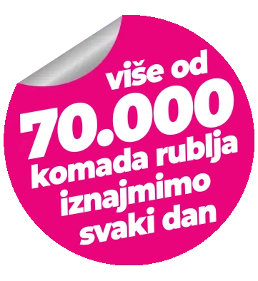 više od 70.000 komada rublja iznajmimo svaki dan